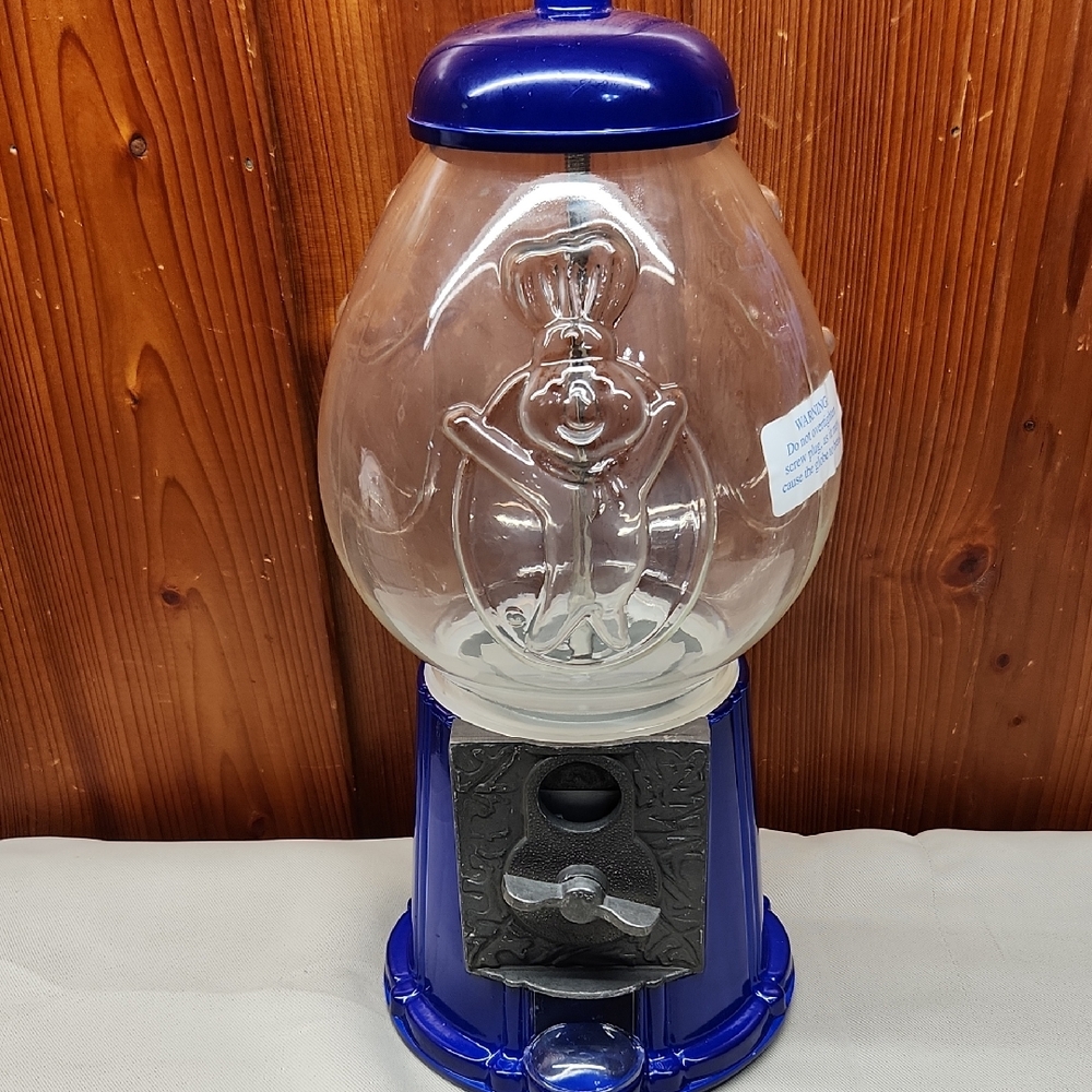 Blue Glass Gumball Machine